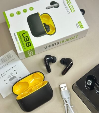 u38 true wireless earbuds v5.4 | ফ‍্যাশানেবল স্পোর্টস হেডসেট | টাচ কন্ট্রোল tws